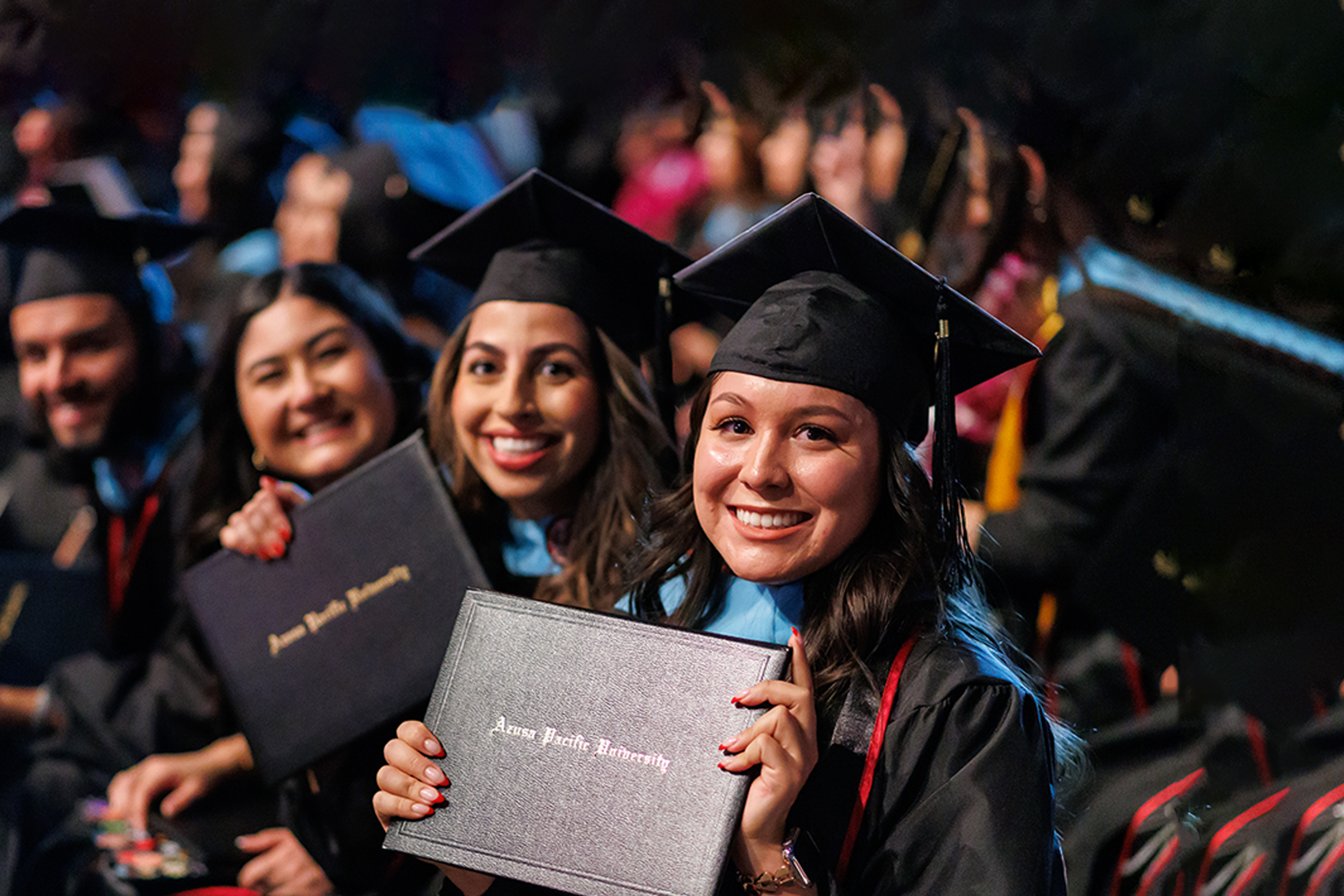 Female students at commencement