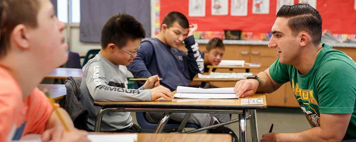 Teacher and students in classroom