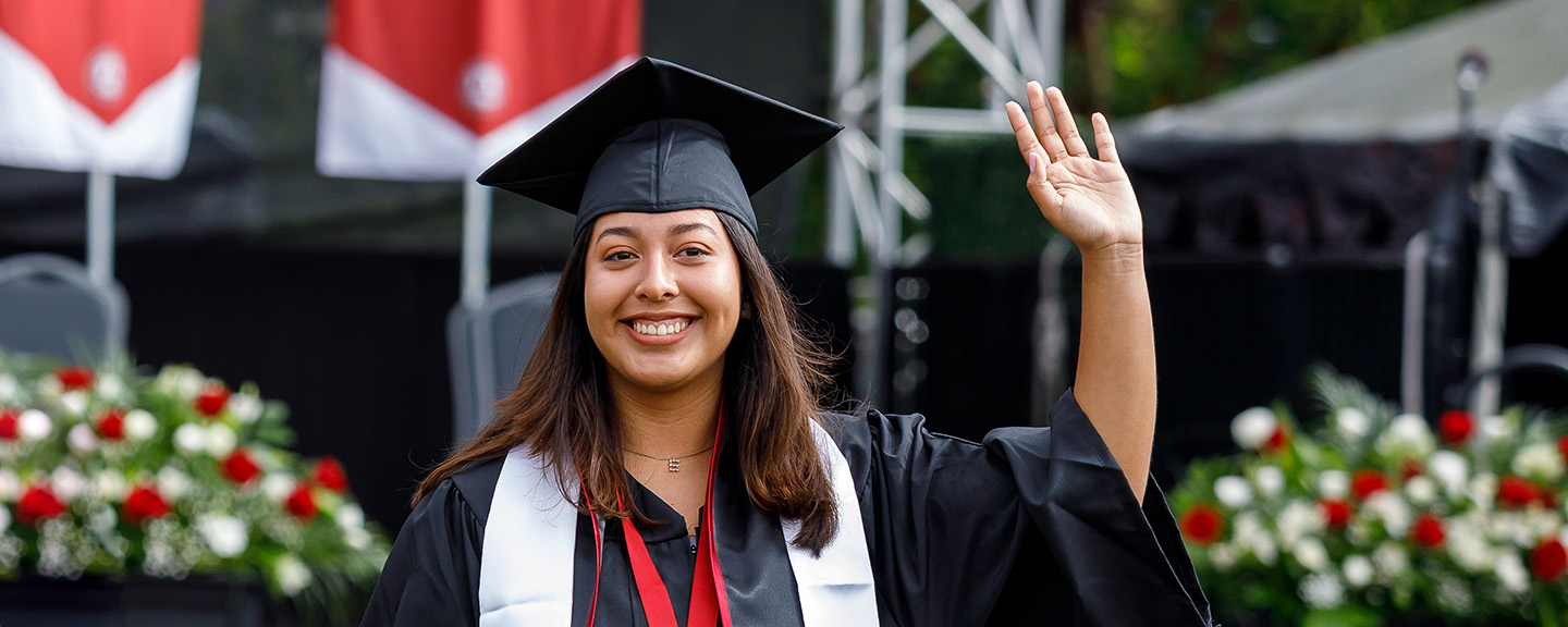 Esther in graduation gown