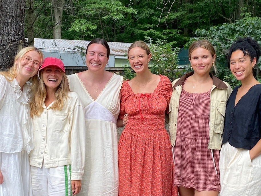 Paige Geidel and Liz Stambaugh with other moms at one of their retreats
