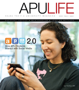 APULIFE front cover of student texting