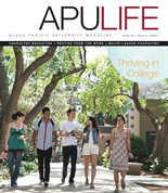 APULIFE front cover of students strolling on campus