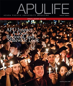 APULIFE front cover of students holding candles