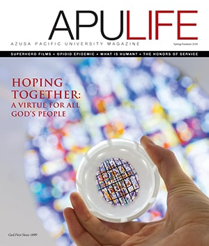 APULIFE front cover of stained glass window in Darling Library