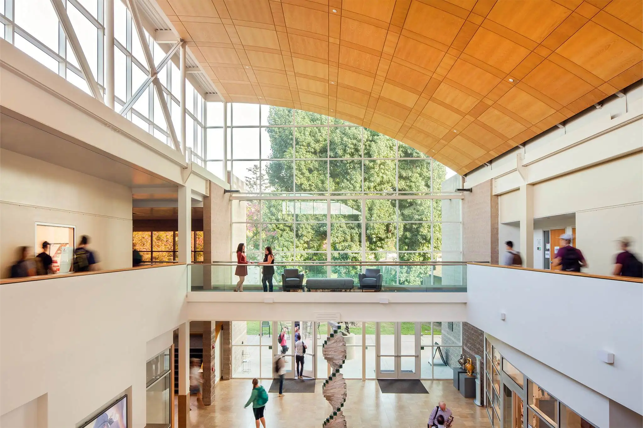 inside the business building featuring the entrace and stairs