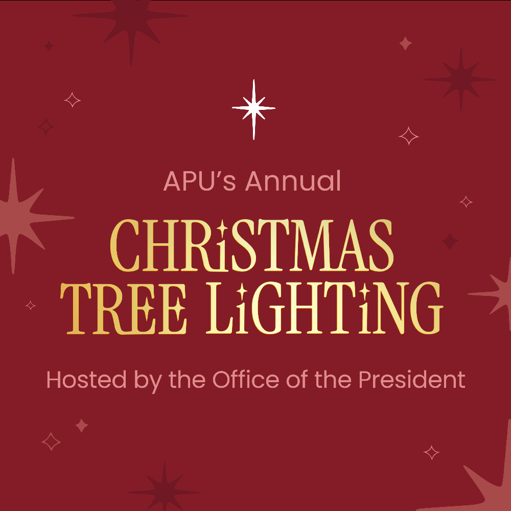 Tree lighting flyer in red