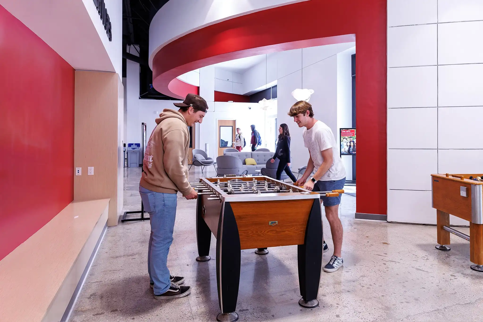 students playing fossball at duke commons