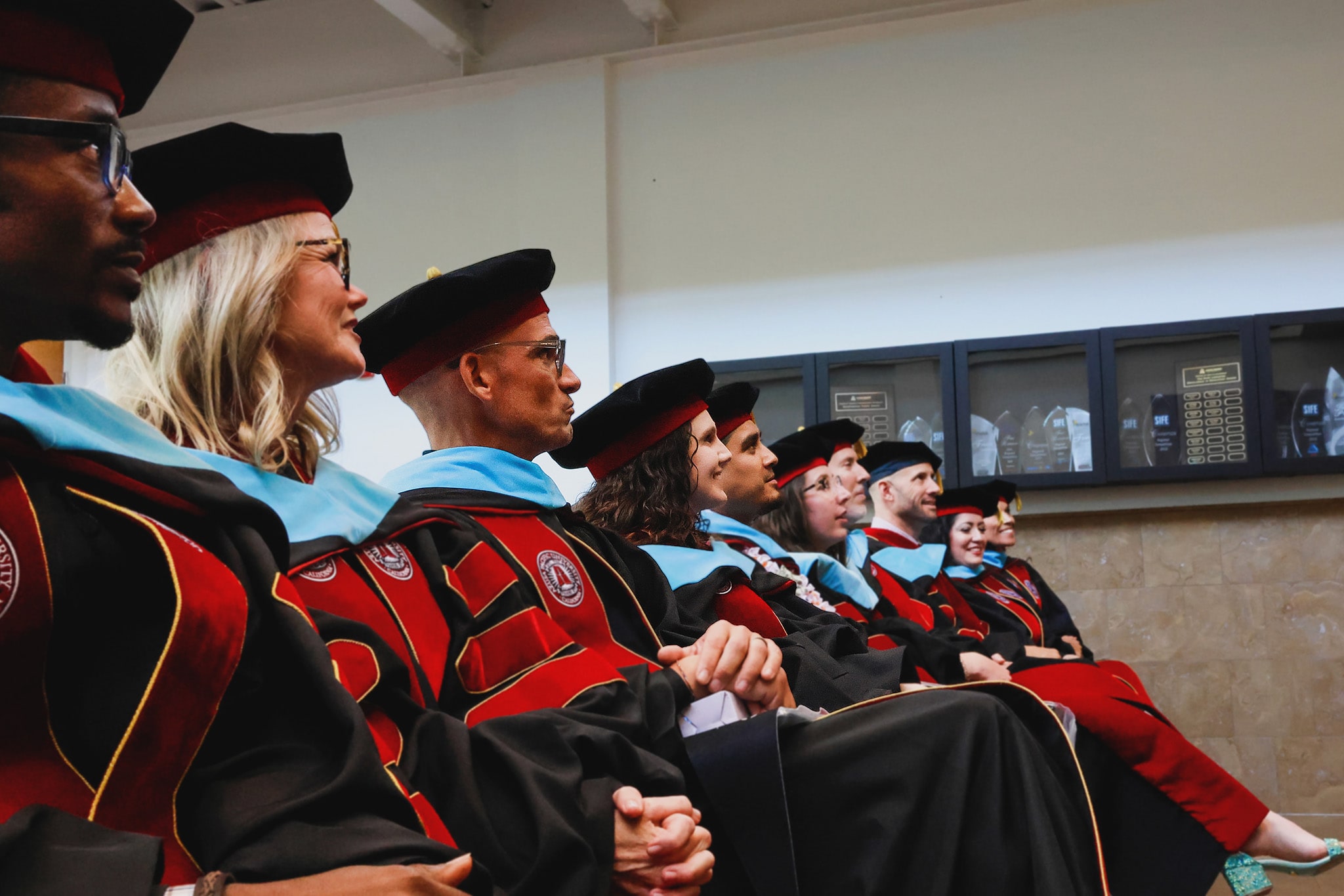 Hooding ceremony group sitting