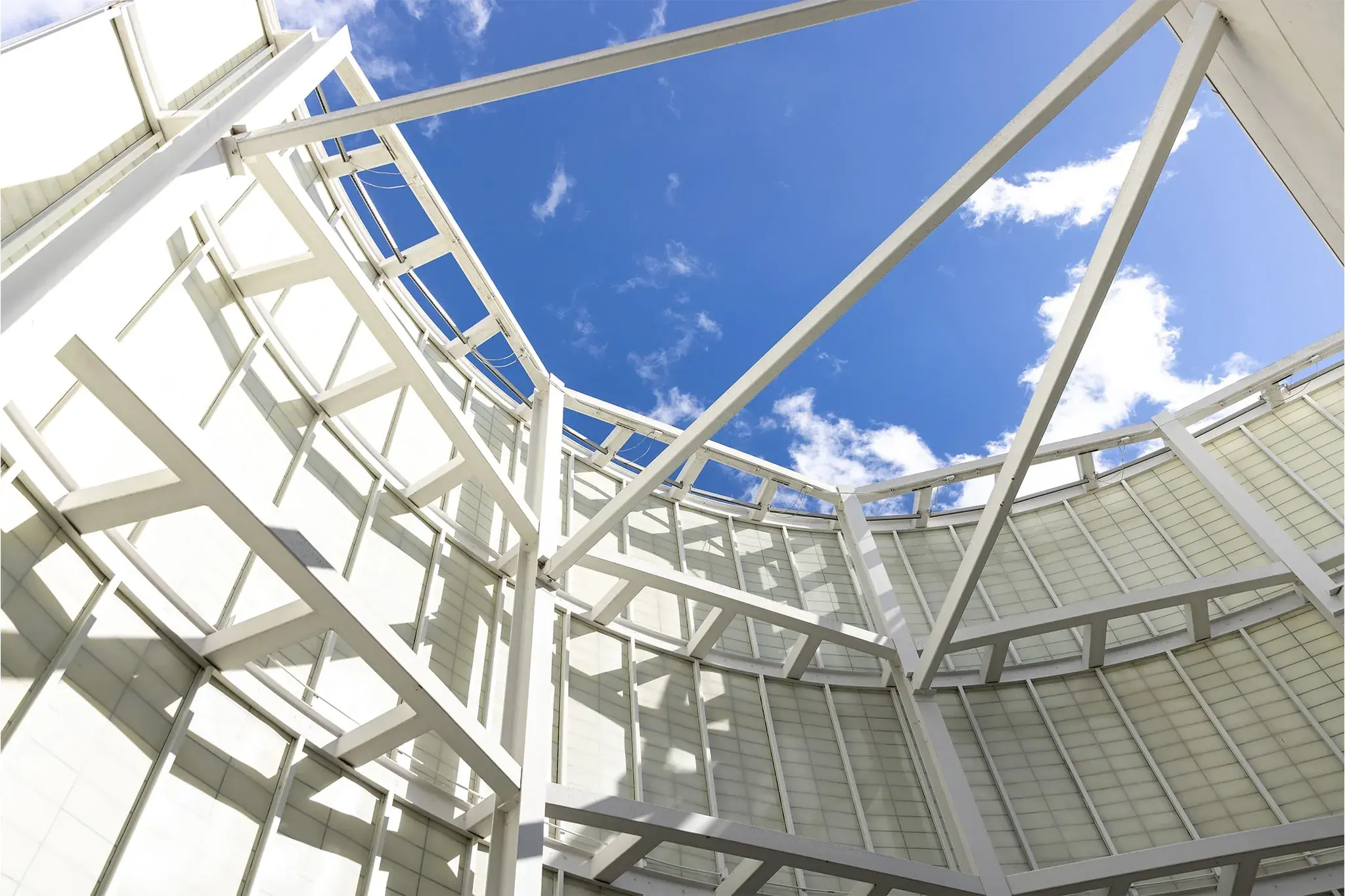 white structure of outside of felix event center on east campus