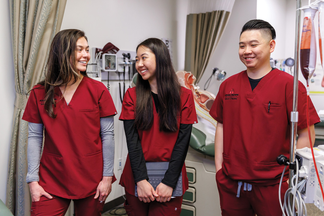 Nursing students smiling