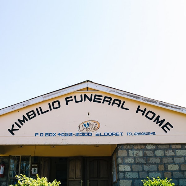Front of a funeral home building