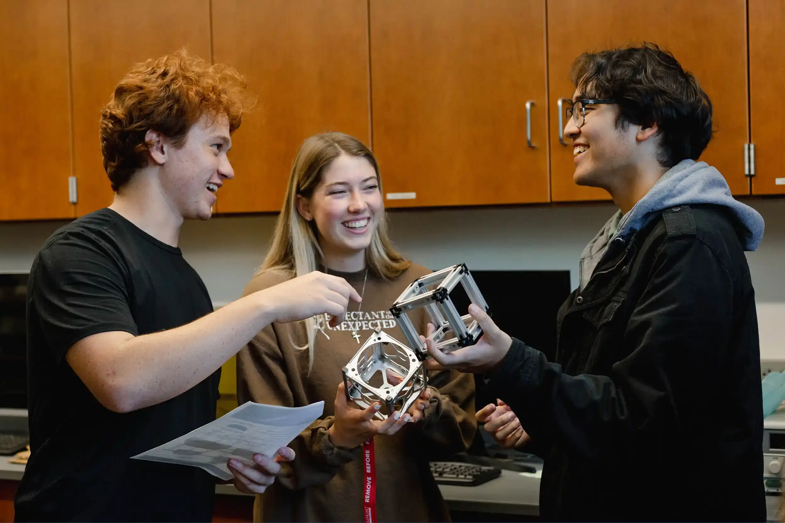 students smiling during class
