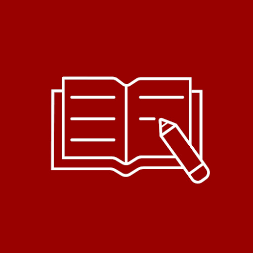 Writing logo of a book icon